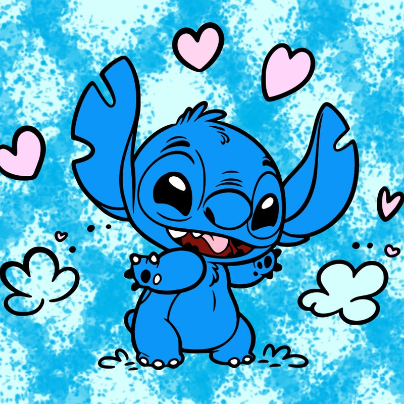 cute, stitch, and hearts
