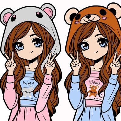 teen girl in animal costume