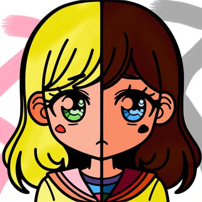 a split of a girl