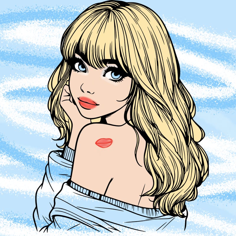 realistic girl with bangs looking over her shoulder