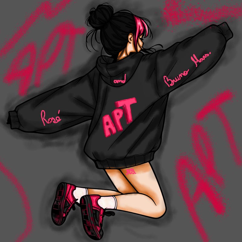 realistic girl jumping with a bun and oversized sweatshirt