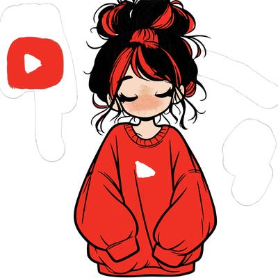 girl with baggy sweatshirt and messy bun