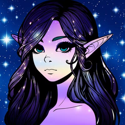 elf girl realistic dark fantasy