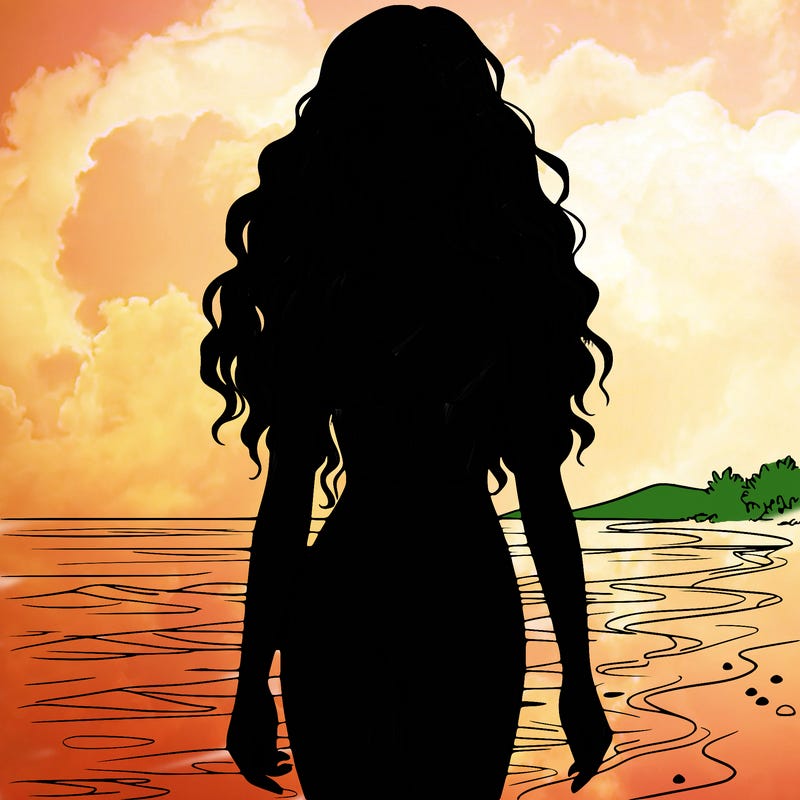 realistic girl wearing a swimsuit at the beach