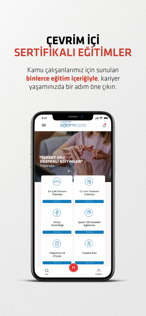 e-insan - The e-insan mobile app screen for online certified training courses.