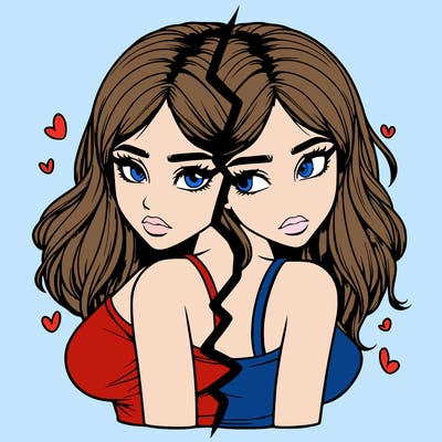 realistic girl split