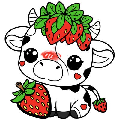 cute strawberry cow