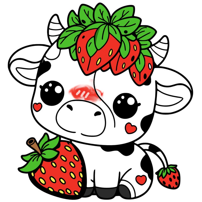 cute strawberry cow