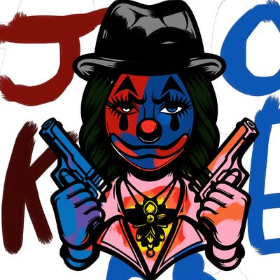 laugh now cry later clown faces gangster girl style with tears