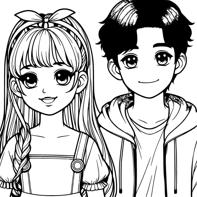 realistic girl and boy