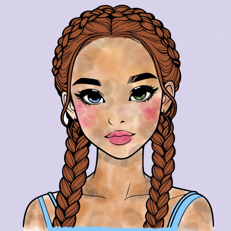 realistic girl with braids