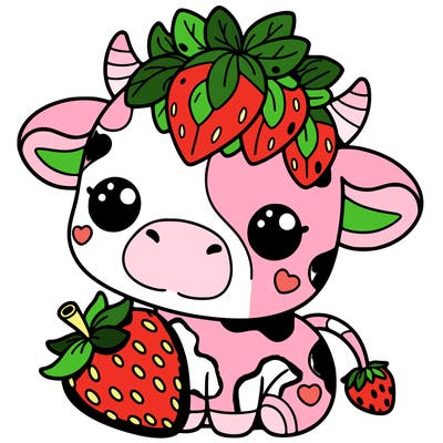 cute strawberry cow