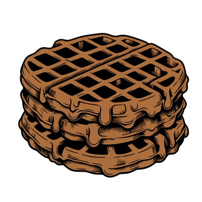 waffle in a detailed and realistic style