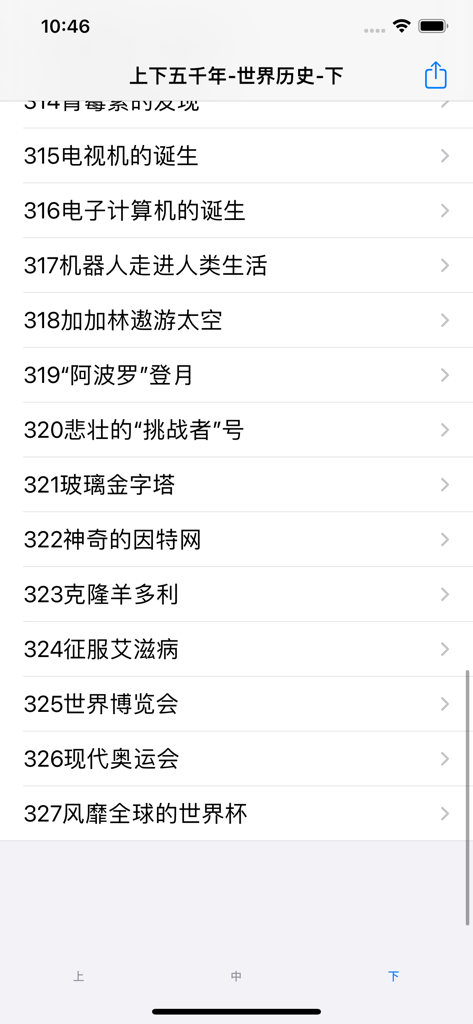 上下五千年-世界历史 - A list of modern historical events and technological milestones in Simplified Chinese