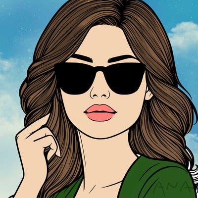 realistic woman with sunglasses