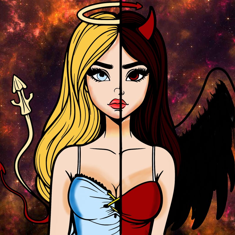 devil vs angel realistic girl