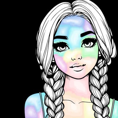 realistic girl with braids