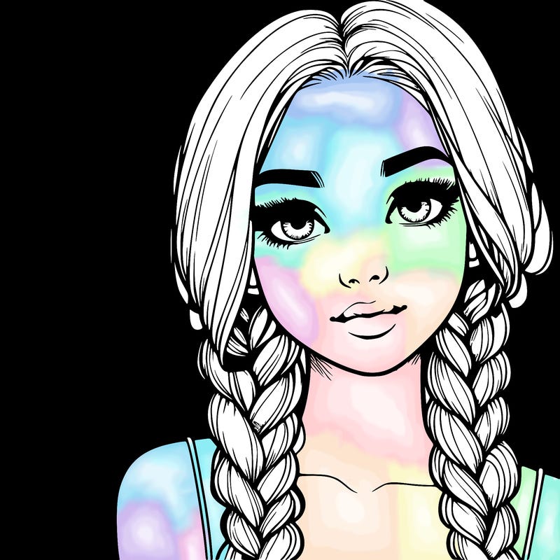 realistic girl with braids