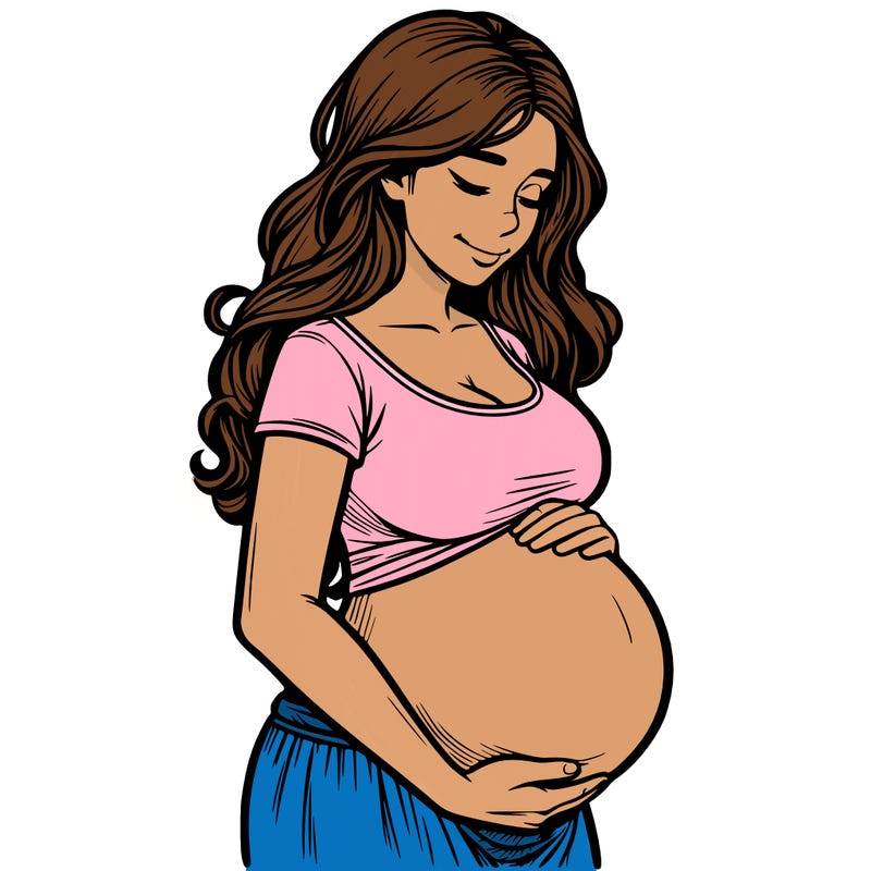 woman heavily pregnant realistic