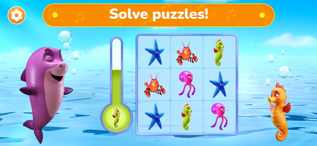 LooLoo Kids World For Toddlers - Rompecabezas de emparejar bajo el agua para niños pequeños con personajes de animales marinos