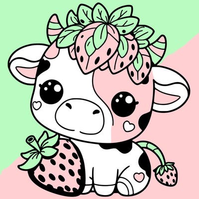 cute strawberry cow
