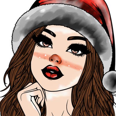 realistic christmas girl with lips