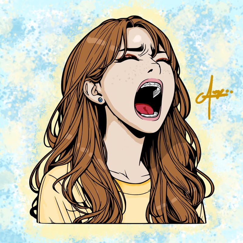 screaming realistic, girl