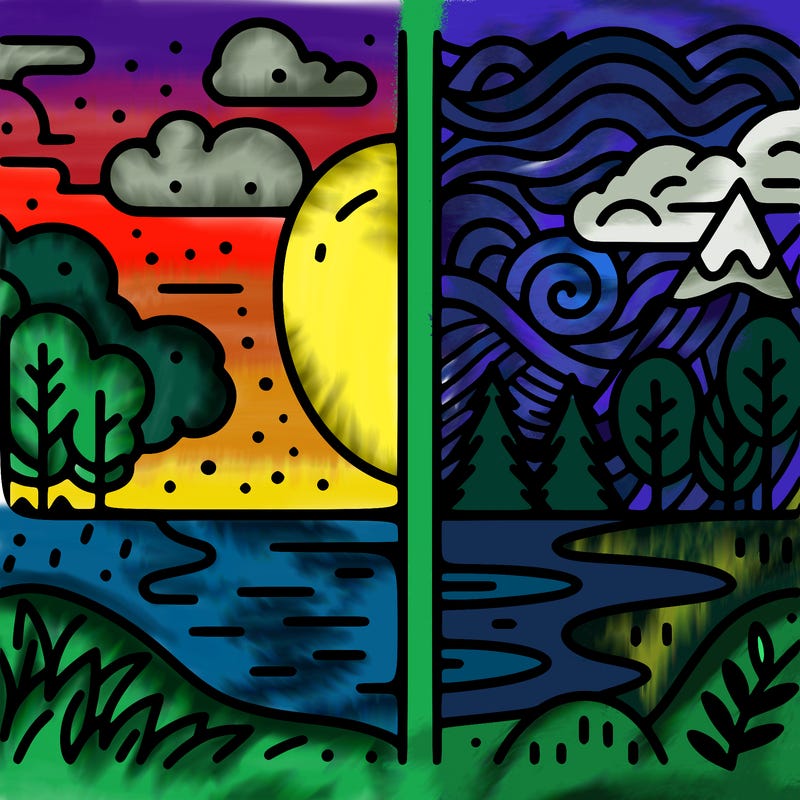 split in half
