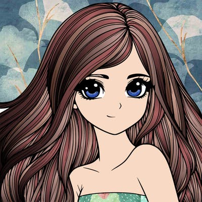 realistic girl pretty long hair