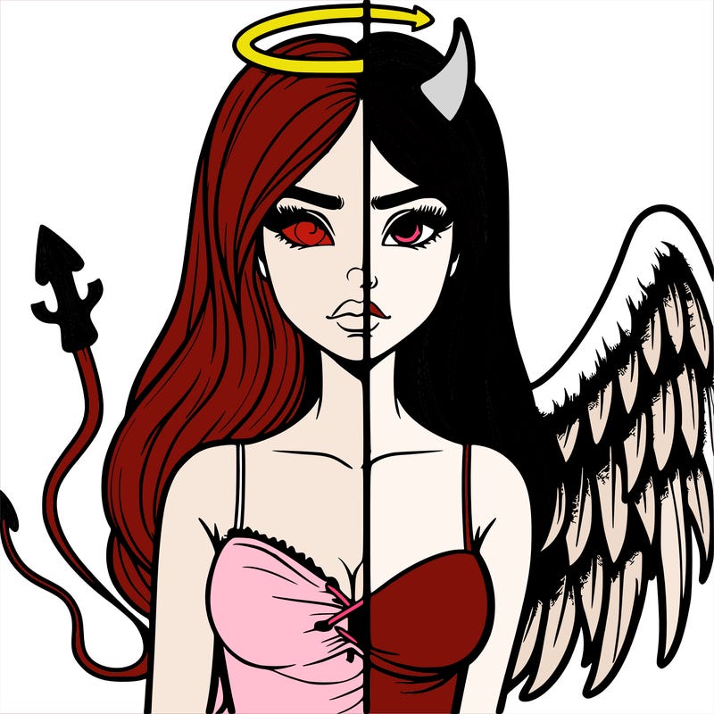 devil vs angel realistic girl