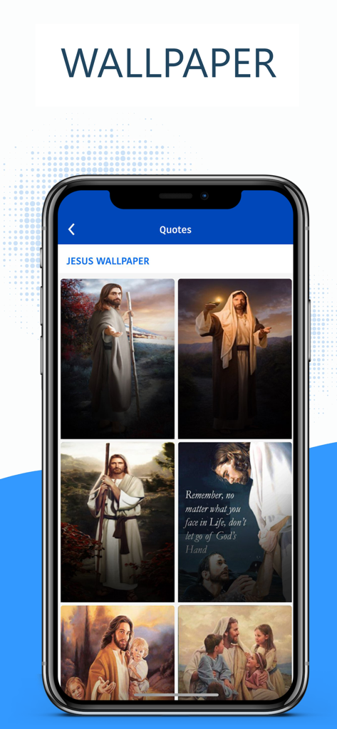 A collection of Jesus wallpapers and religious quotes within the Myanmar Bible Pro app