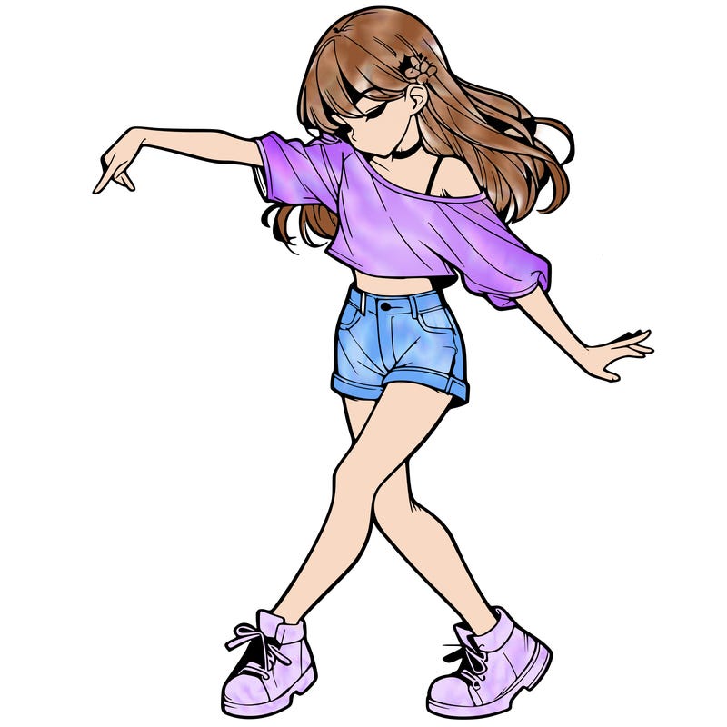 realistic girl danceing