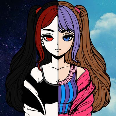 realistic girl split