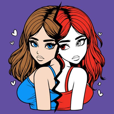 realistic girl split