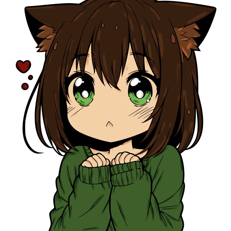shy anime catgirl