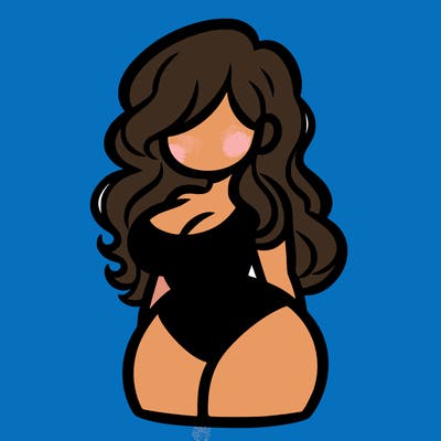 curvy woman with hair