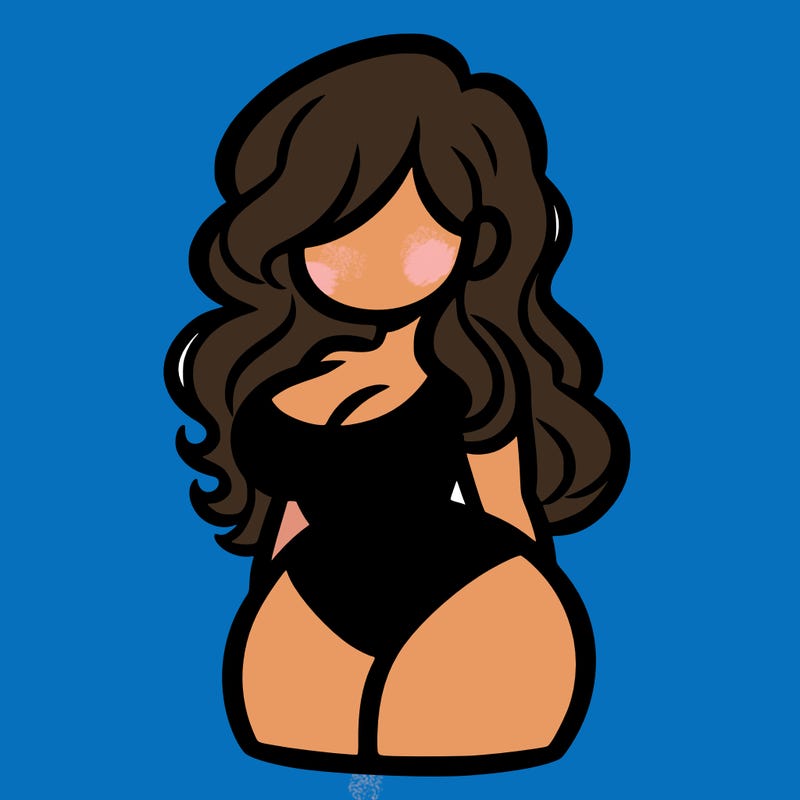 curvy woman with hair