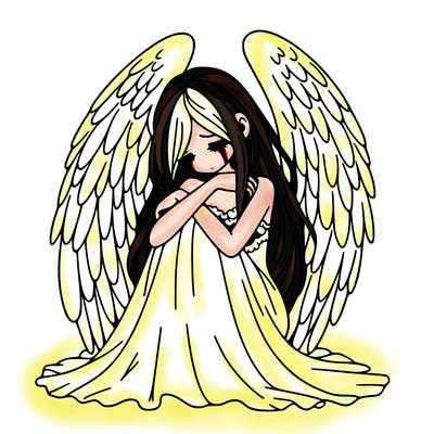 ethereal girl in grief, lonely and heartbroken