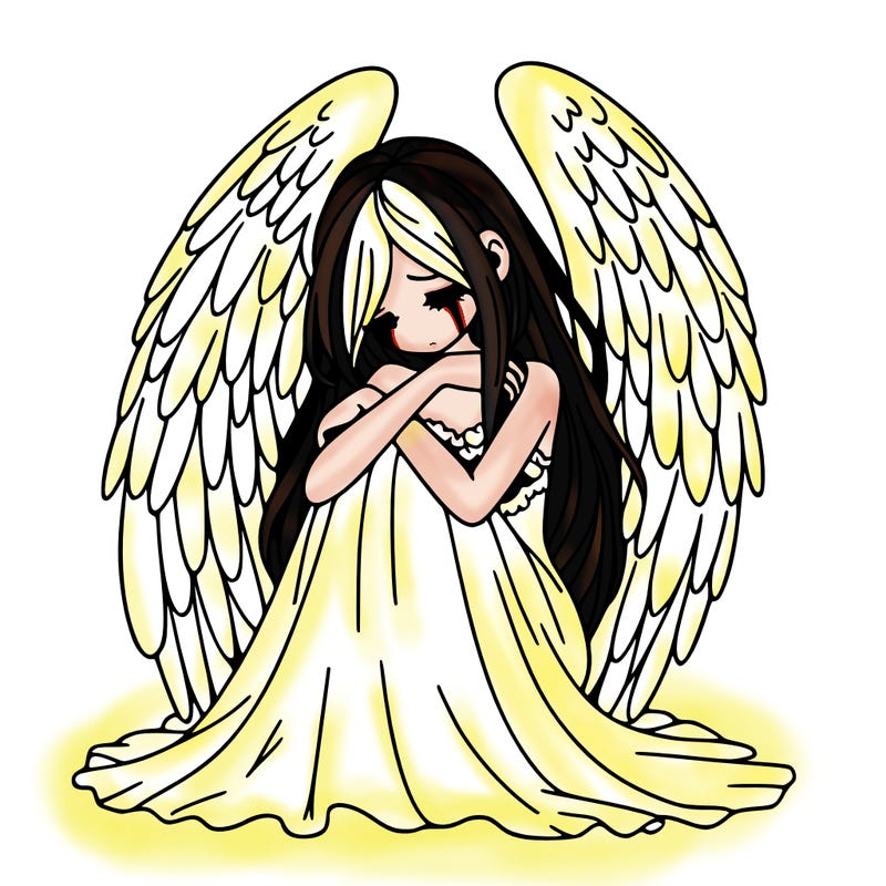 ethereal girl in grief, lonely and heartbroken