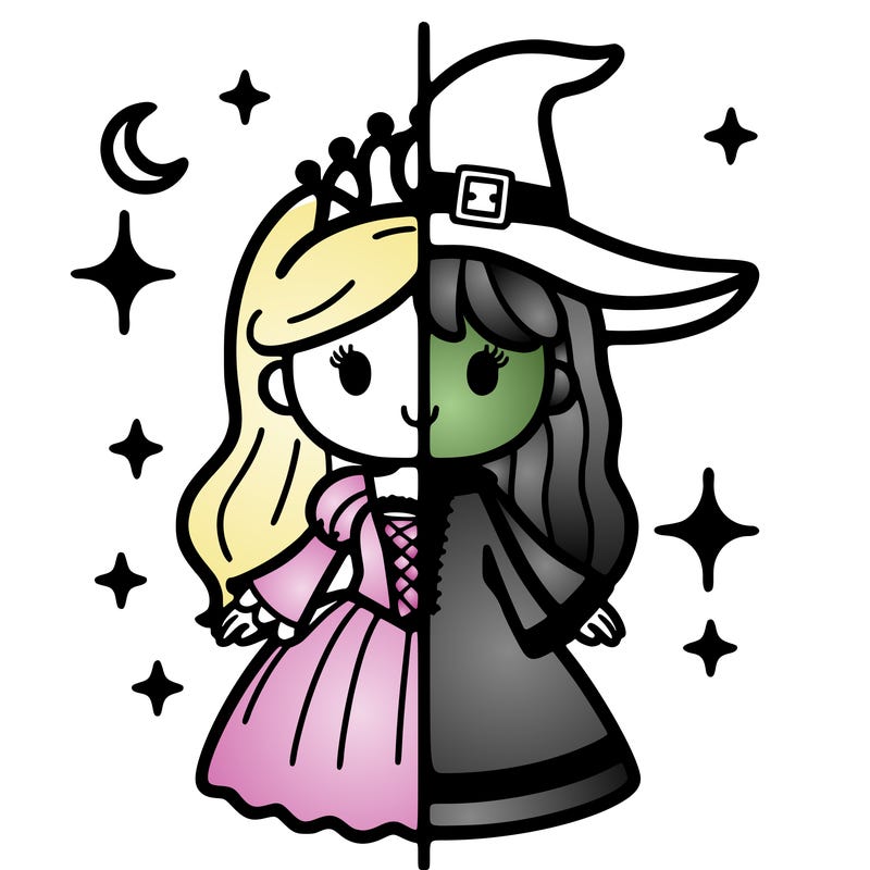 split princess and witch