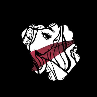 a realistic girl spray painting