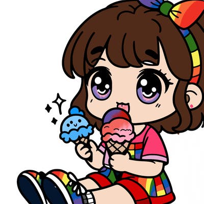 little girl holding ice cream