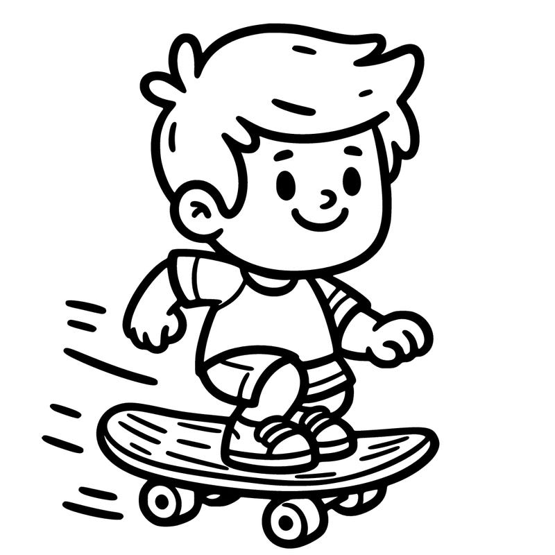 a boy riding a skateboard