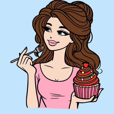 pretty woman with a cupcake