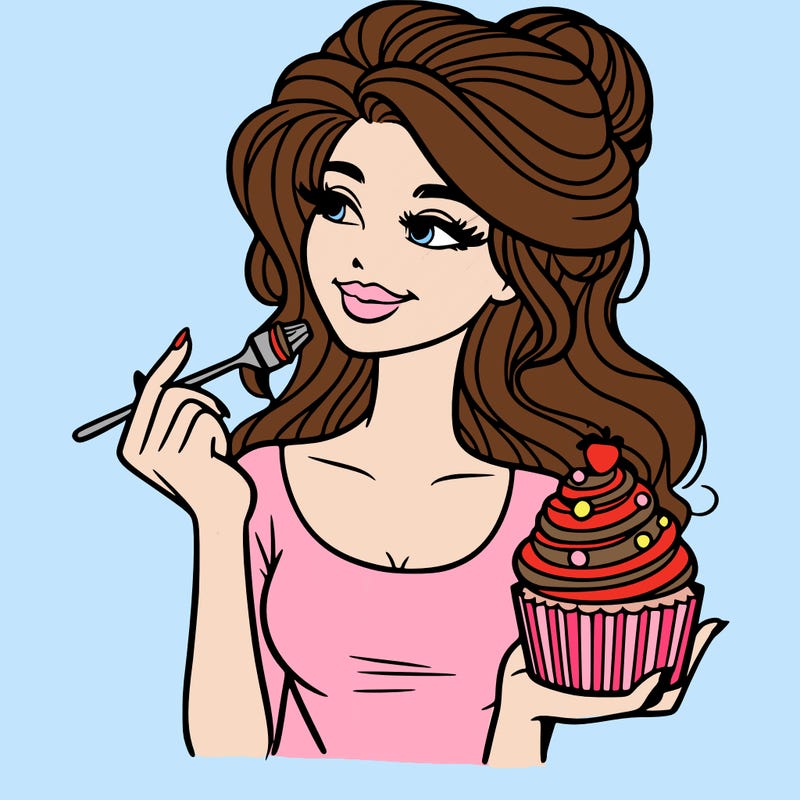 pretty woman with a cupcake