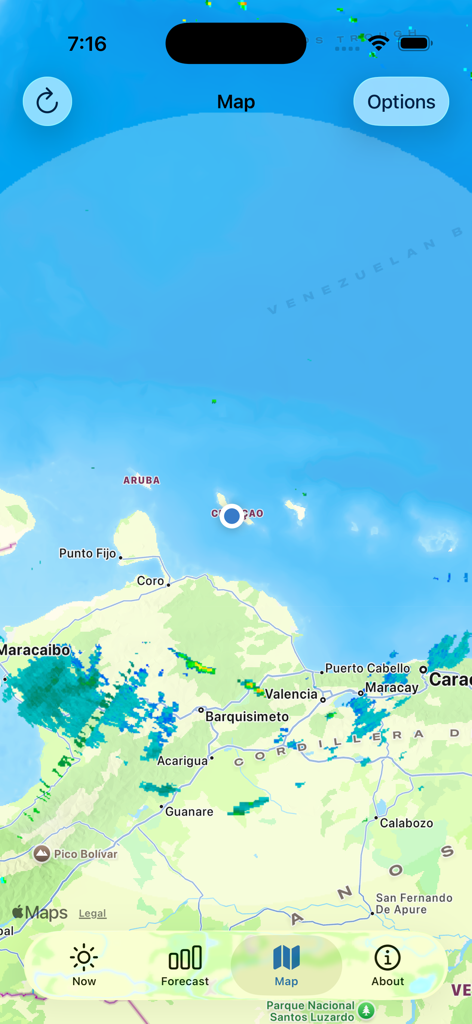 Curaçao Weather & Beaches - Interactive weather radar map of Curacao and the Caribbean region in the app
