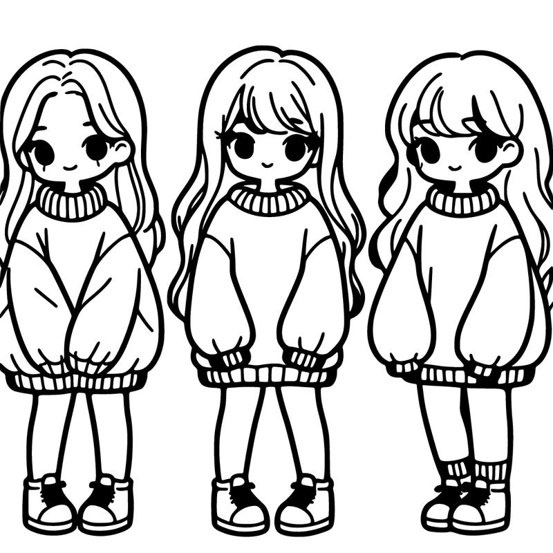 girls with oversized sweaters