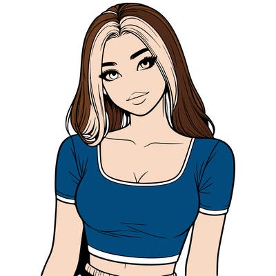 realistic girl with crop top