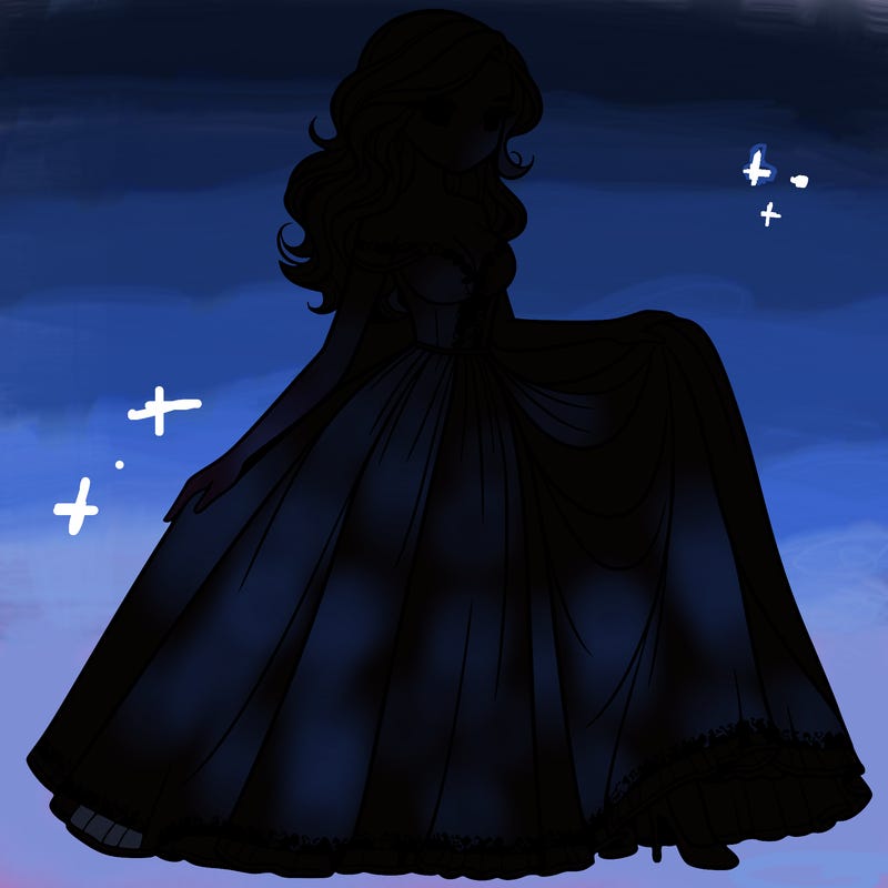 beautiful woman with a long dress