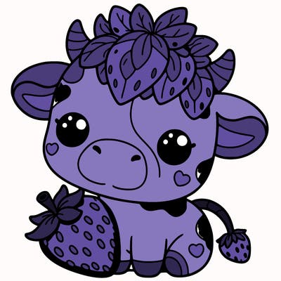 cute strawberry cow
